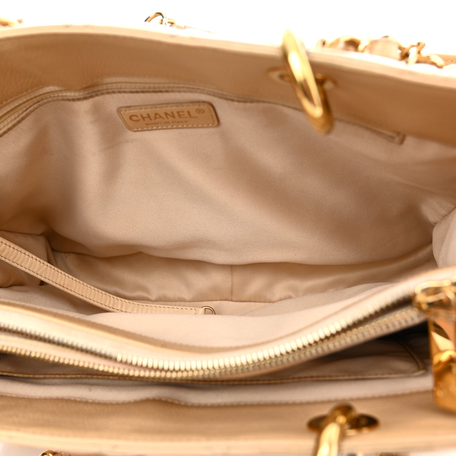 Chanel Caviar Quilted Grand Shopping Tote GST Beige Clair 5 of 14