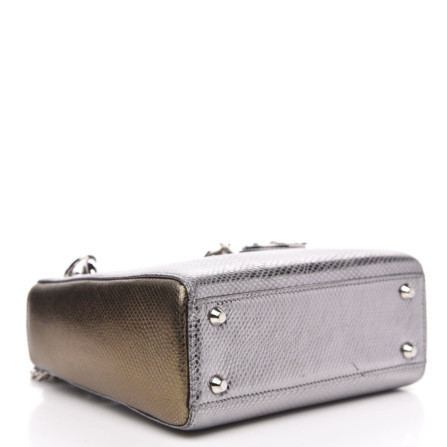 Metallic Karung Mini Lady Dior Silver Bronze