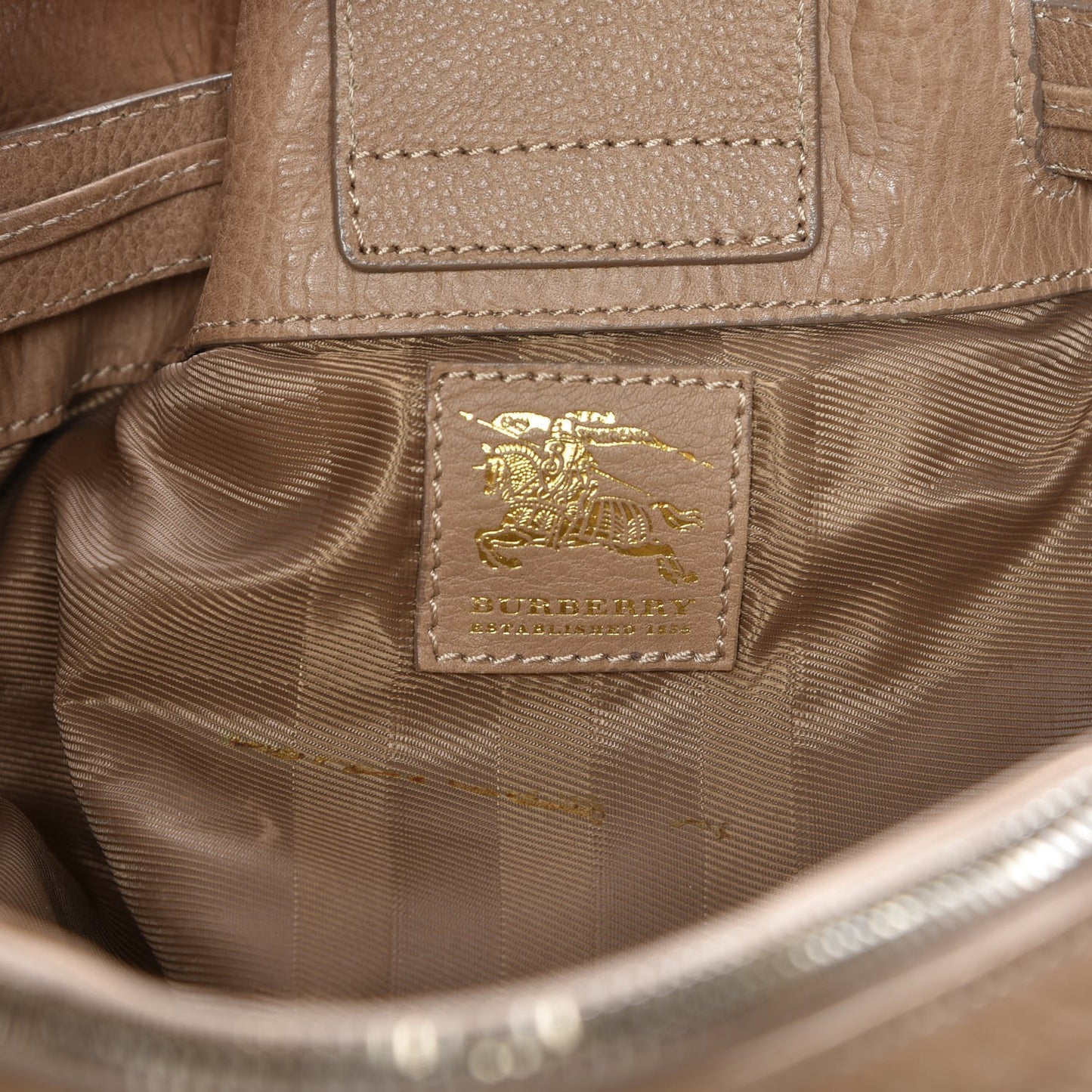 Grainy Calfskin House Check Margaret Bag Light Nude