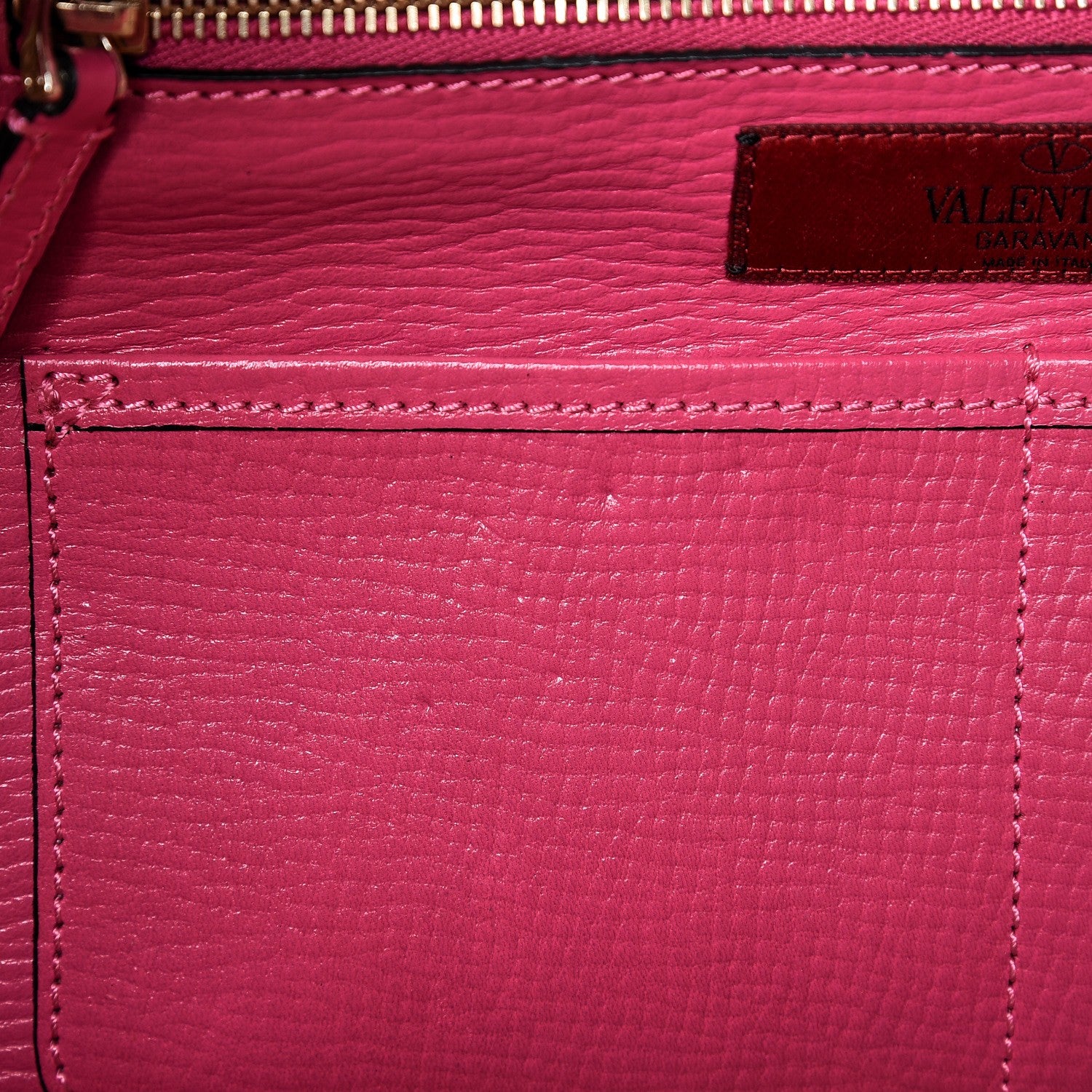Valentino Garavani Textured Calfskin Medium Rockstud Tote Pop Fuxia 8 of 13