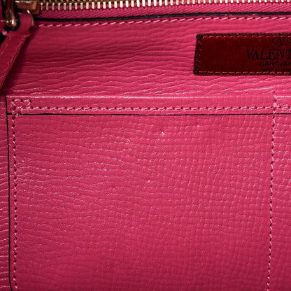 Valentino Garavani Textured Calfskin Medium Rockstud Tote Pop Fuxia 8 of 13