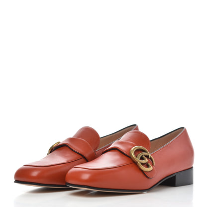 Gucci Malaga Kid Womens GG Marmont Loafers 35 Orange 3 of 8