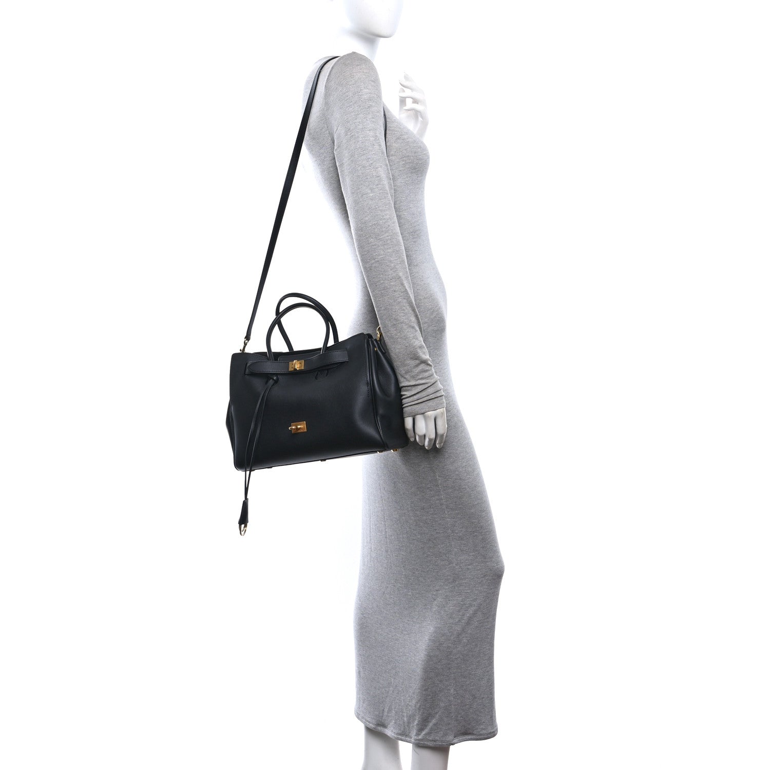 Balenciaga Smooth Calfskin Small Bel Air Carry All Bag Black 2 of 11