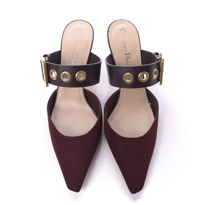 Christian Dior Technical Fabric Calfskin D-Dior 65mm Mules 39 Rouge Black 5 of 11
