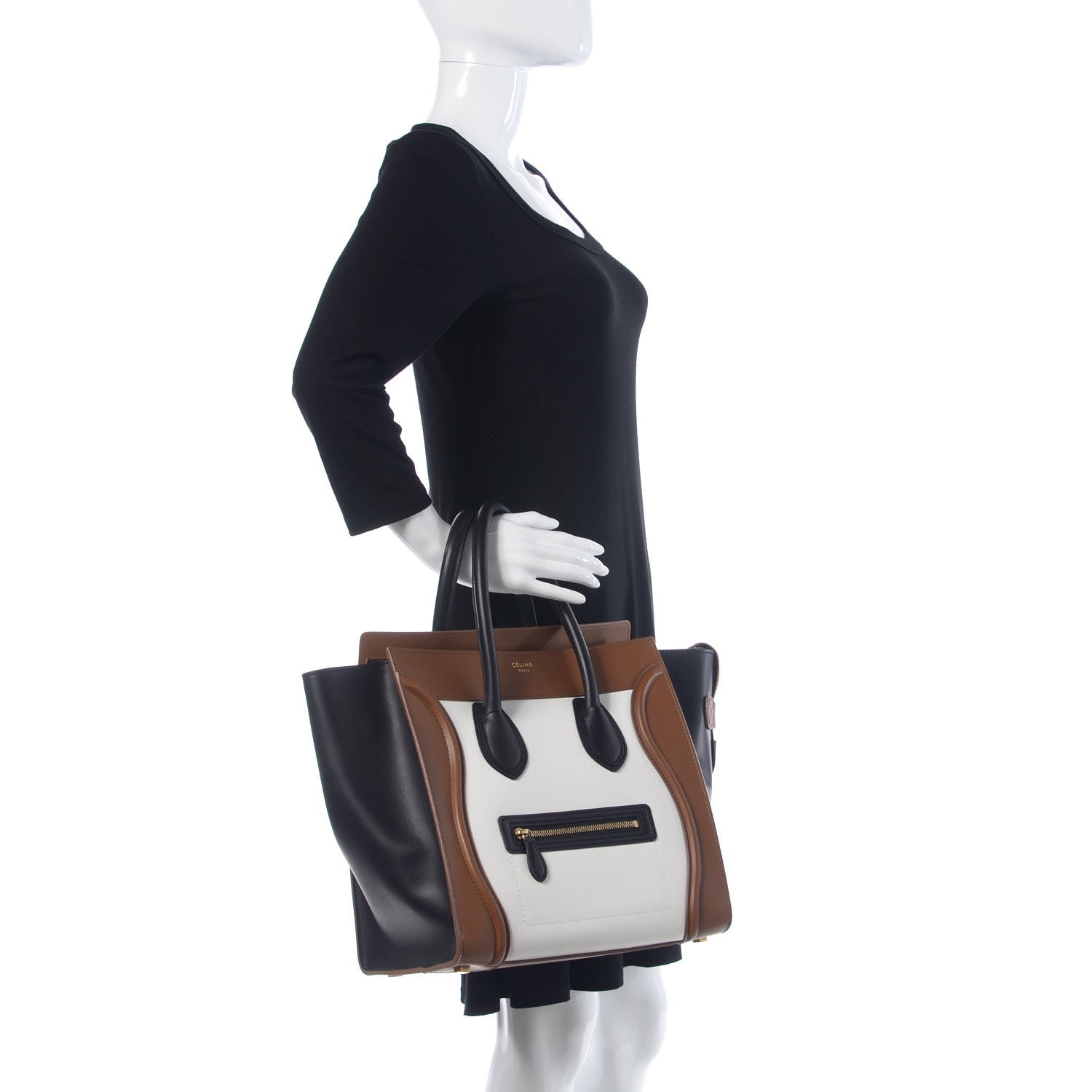 Celine Smooth Calfskin Mini Tri-Color Luggage Brown 2 of 11