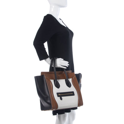Celine Smooth Calfskin Mini Tri-Color Luggage Brown 2 of 11