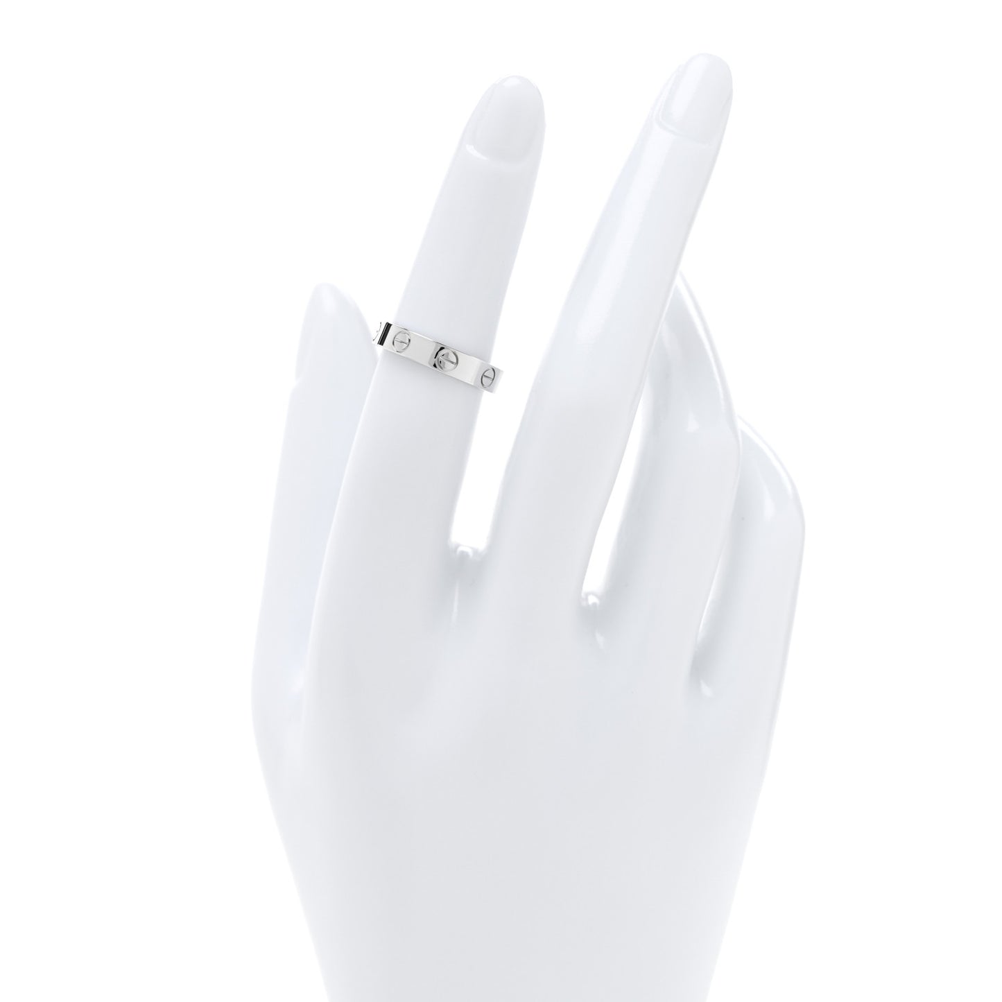 18K White Gold 3.5mm LOVE Wedding Band Ring 50 5.5