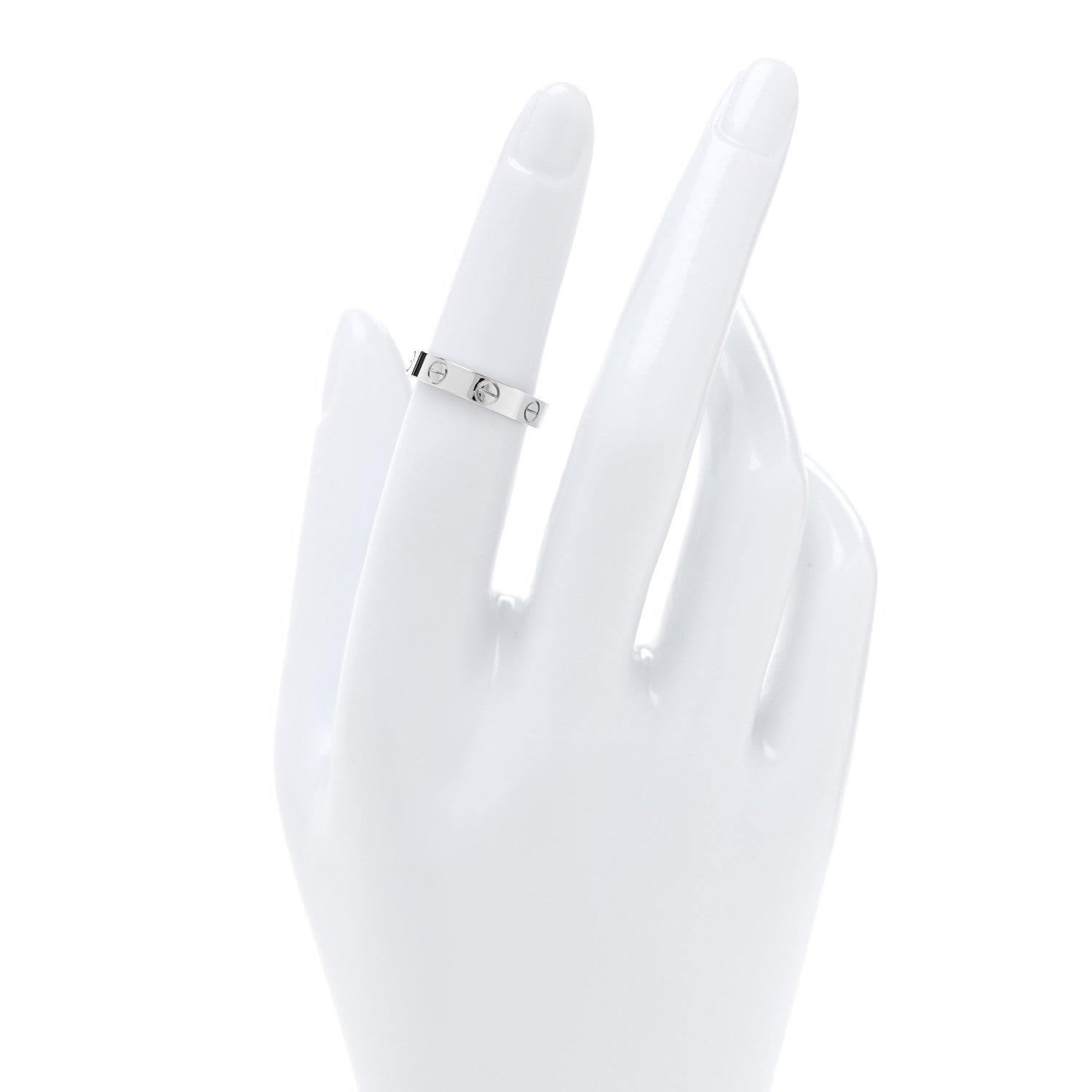 Cartier 18K White Gold 3.5mm LOVE Wedding Band Ring 50 5.5 2 of 4