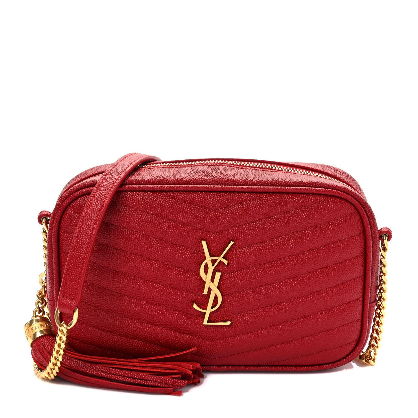 Grain De Poudre Matelasse Monogram Mini Lou Camera Bag Eros Red