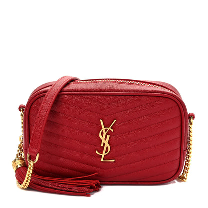 Saint Laurent Grain De Poudre Matelasse Monogram Mini Lou Camera Bag Eros Red 1 of 9