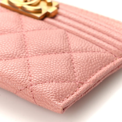 Chanel Caviar Quilted Boy Card Holder Light Pink 9 of 10