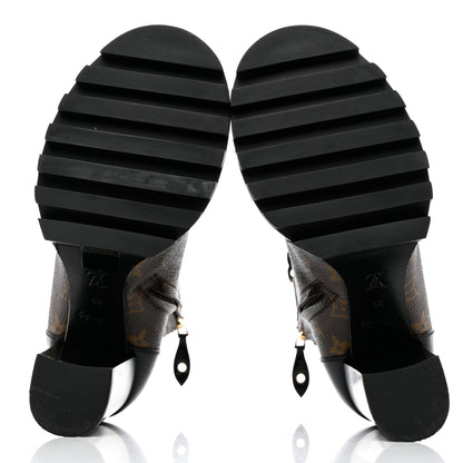 Louis Vuitton Patent Calfskin Monogram Star Trail Ankle Boots 39 Black 5 of 8