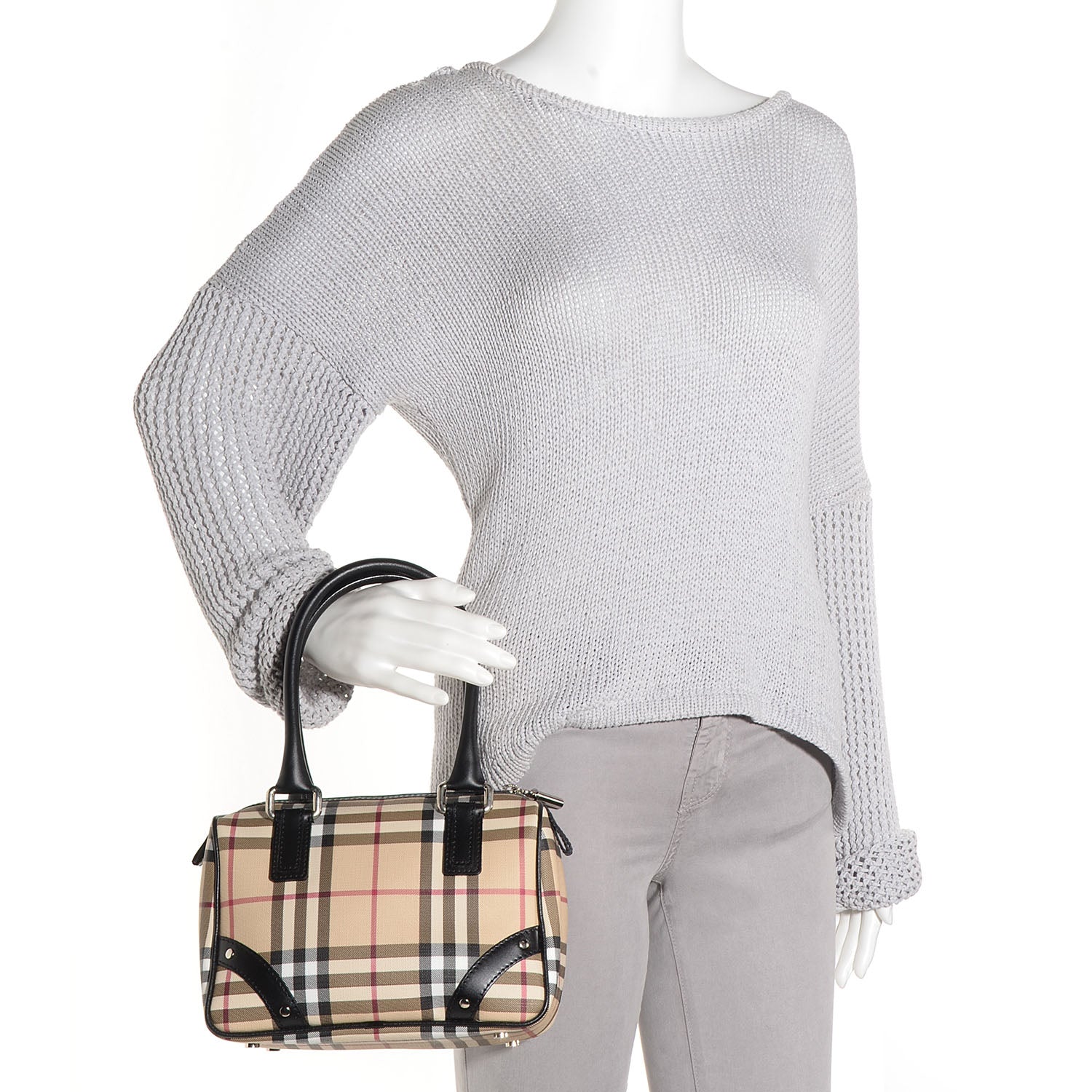 Burberry House Check Studded Bowler Black 2 of 8