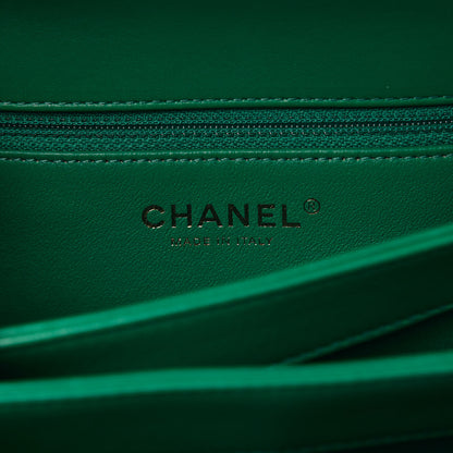 Chanel Lambskin Quilted Small Trendy CC Flap Dual Handle Bag Green 8 of 10