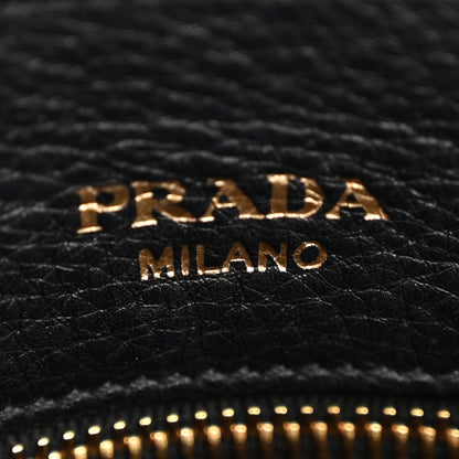 Prada Vitello Daino Pocket Small Tote Black 6 of 17