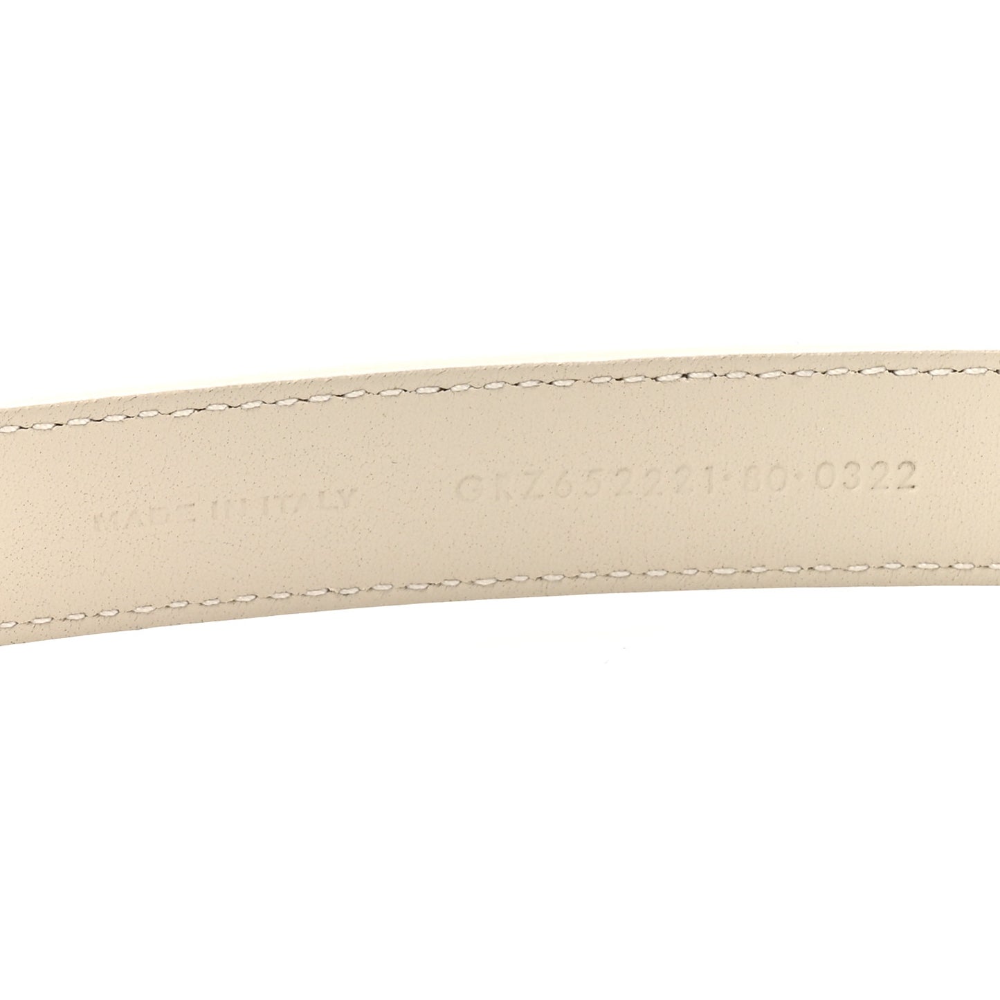 Calfskin Crocodile Embossed Maillon 20mm Cintura Belt 80 32 Crema Soft