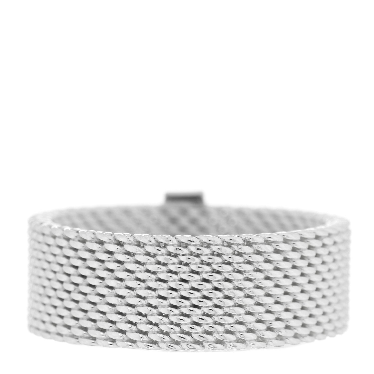 Tiffany Sterling Silver Diamond Somerset Mesh Ring 50 5.25 3 of 4