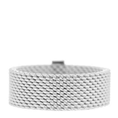 Tiffany Sterling Silver Diamond Somerset Mesh Ring 50 5.25 3 of 4