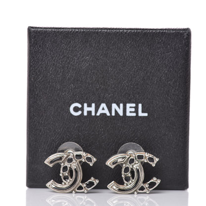 Chanel Enamel CC Earrings Black 7 of 7