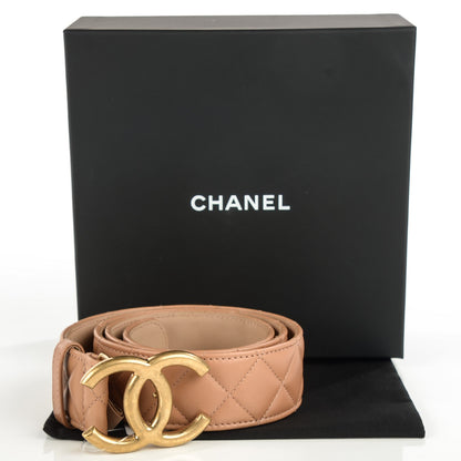 Chanel Lambskin Quilted CC Belt 90 36 Dark Beige 4 of 6