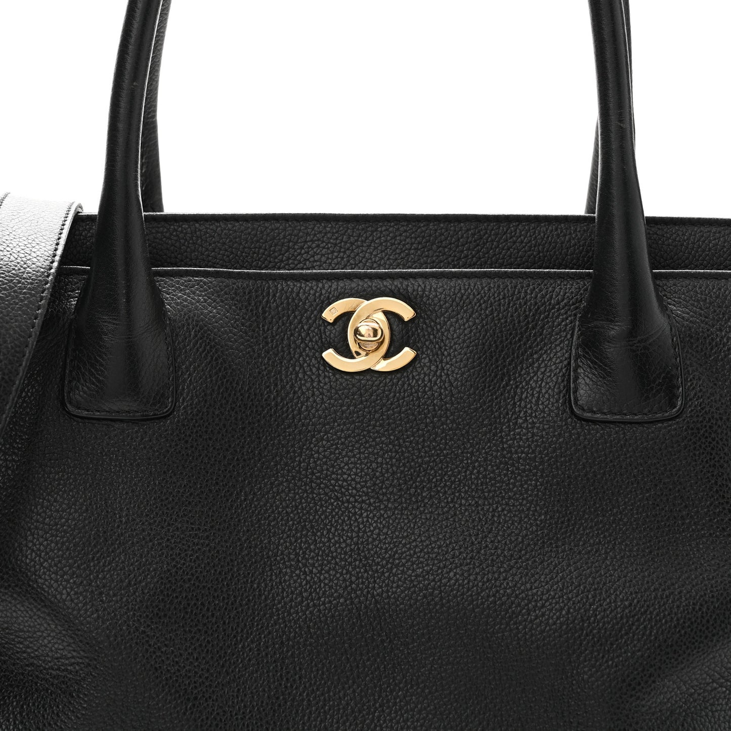 Calfskin Cerf Executive Shopper Tote Black