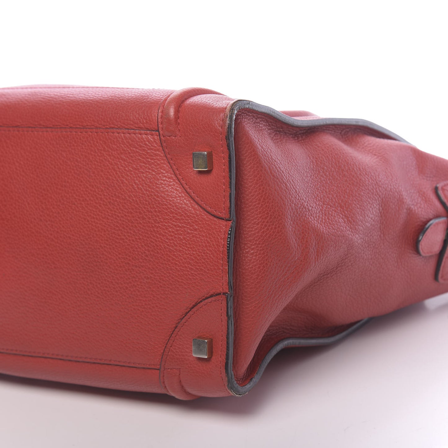Drummed Calfskin Mini Luggage Red