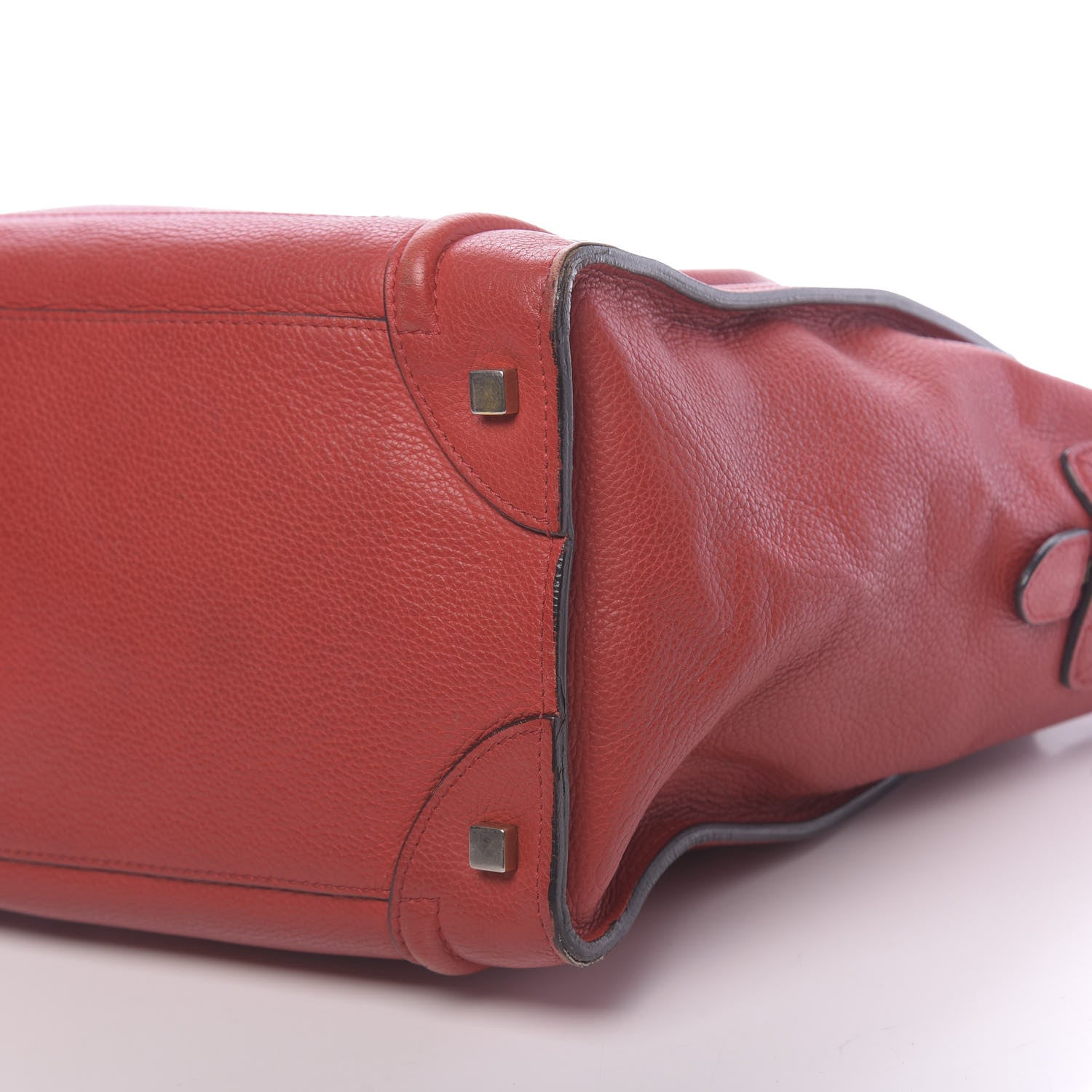 Celine Drummed Calfskin Mini Luggage Red 21 of 21