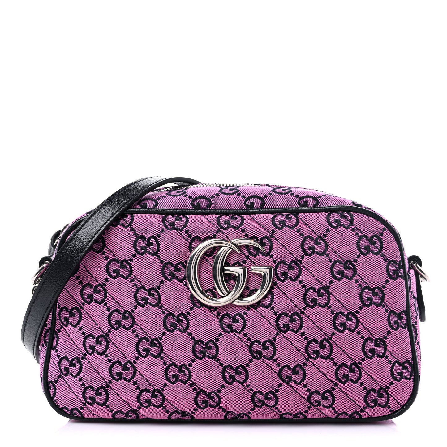 Monogram Multicolor Matelasse Diagonal Small GG Marmont Chain Shoulder Bag Pink Blue