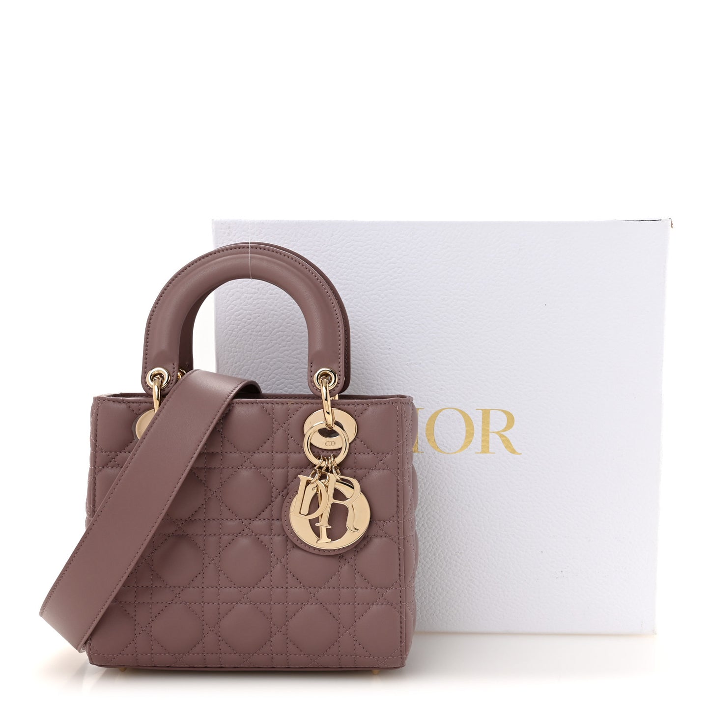 Lambskin Cannage Small My ABCDior Lady Dior Peony Pink