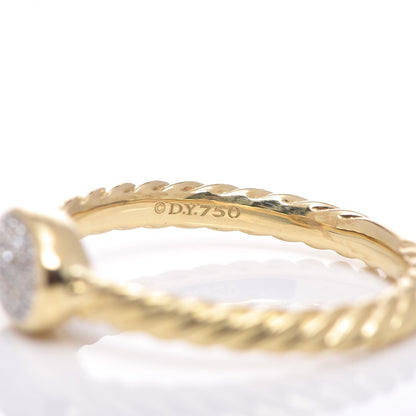 David Yurman 18K Yellow Gold Diamond 6mm Cable Collectibles Oval Ring 49 4.75 5 of 6