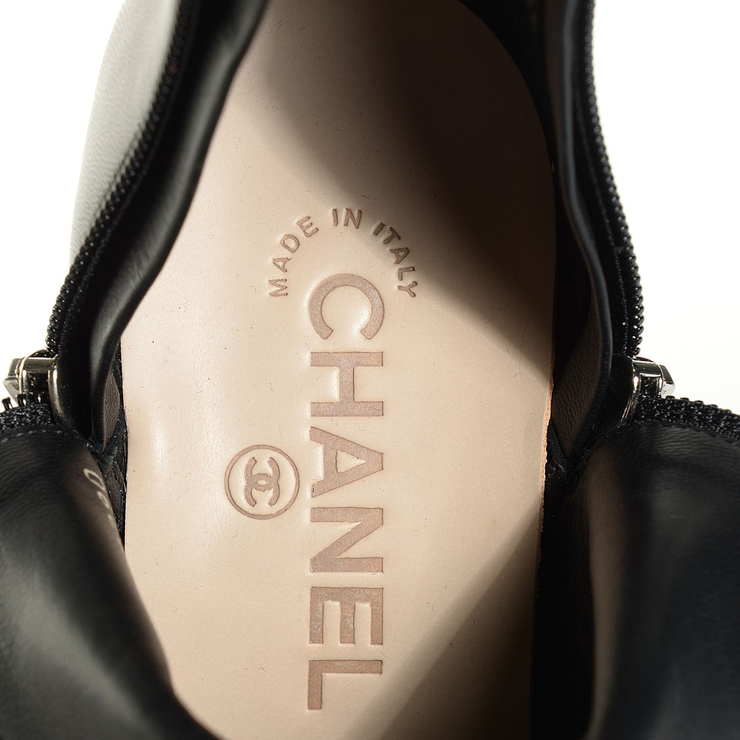 Lambskin CC Cap Toe Ankle Boots 40.5 Black