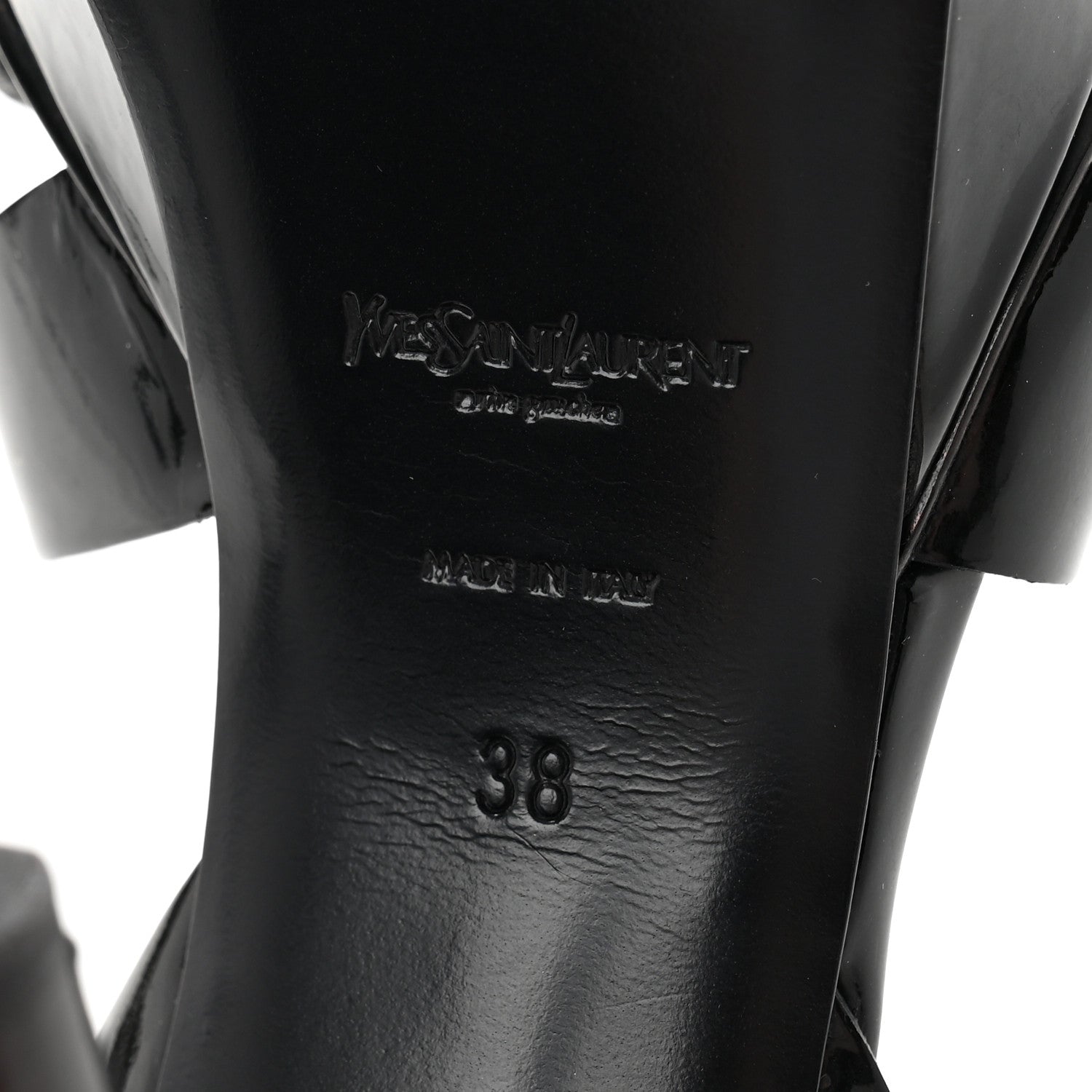 Saint Laurent Patent Tribute 105 Platform Sandals 38 Black 7 of 11