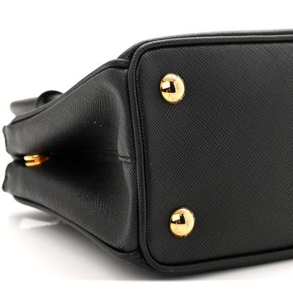 Prada Saffiano Lux Mini Galleria Double Zip Tote Black 9 of 11