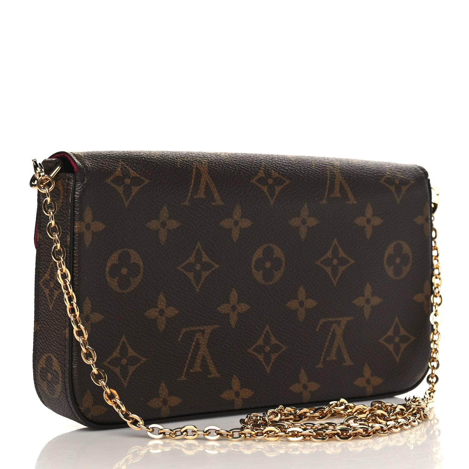 Louis Vuitton Monogram Pochette Felicie Chain Wallet Fuchsia 3 of 9