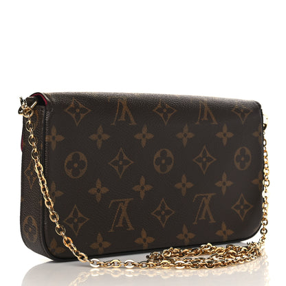 Louis Vuitton Monogram Pochette Felicie Chain Wallet Fuchsia 3 of 9