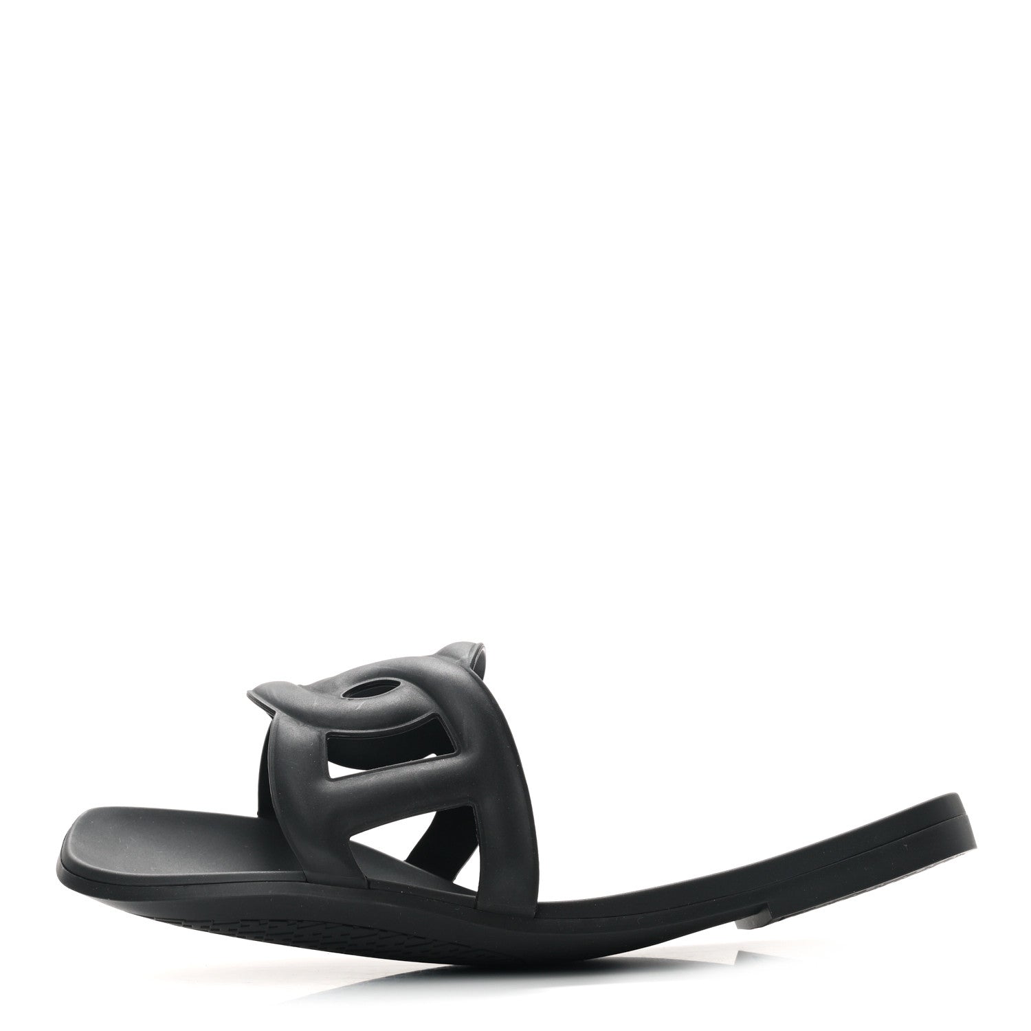 Hermes Rubber Aloha Sandals 37 Black 1 of 7