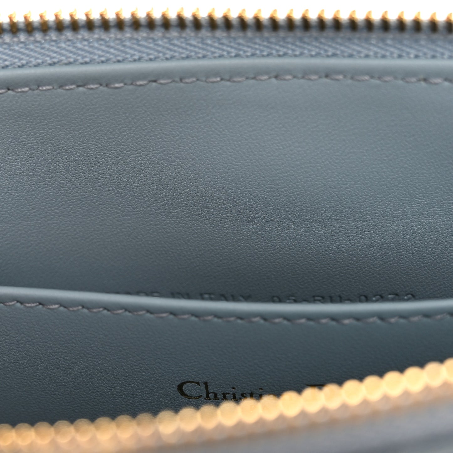Calfskin Macrocannage Large Caro Daily Pouch Blue