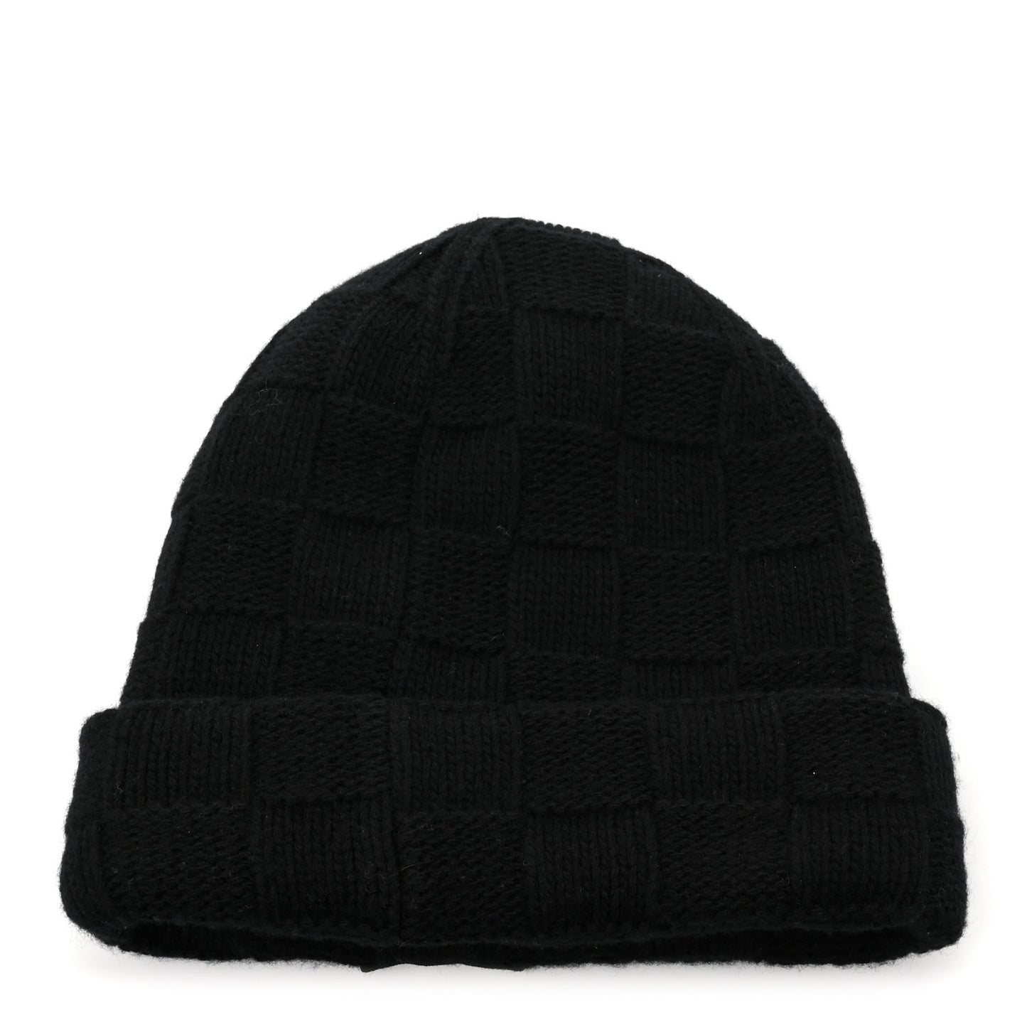 Wool Damier Pearls Beanie Hat Black