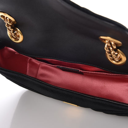Gucci Velvet Matelasse Mini GG Marmont Shoulder Bag Black 5 of 11