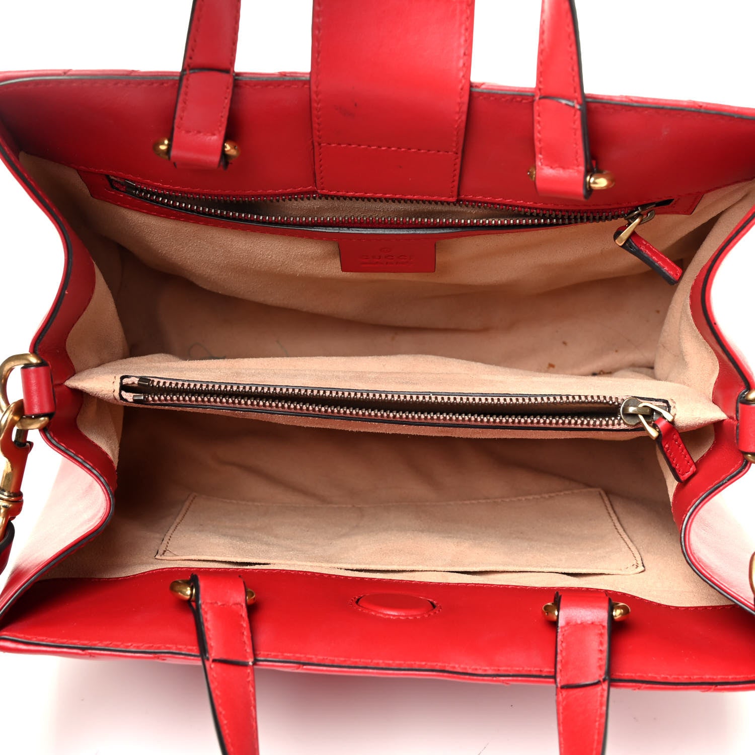 Gucci Calfskin Matelasse Small GG Marmont Tote Hibiscus Red 4 of 4