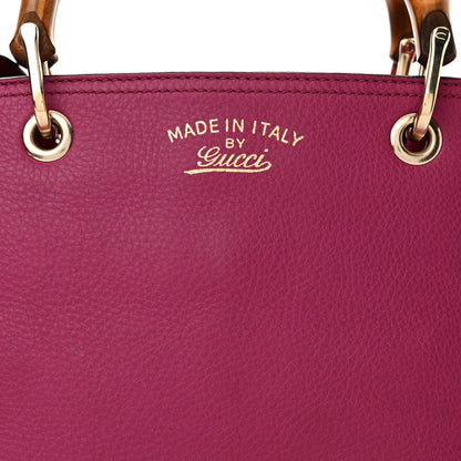 Gucci Calfskin Small Bamboo Shopper Tote Bright Bougainvillea 9 of 16