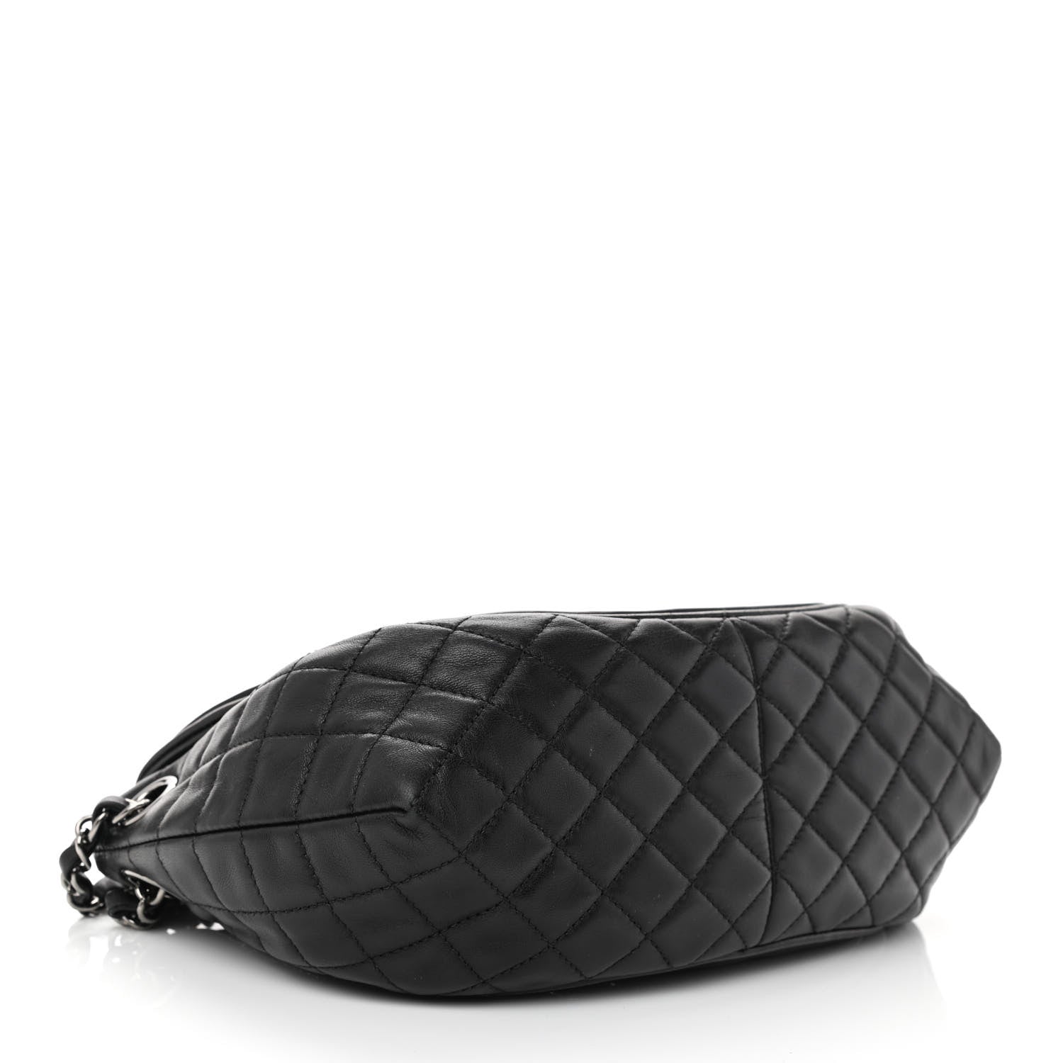 Chanel Lambskin Patent Classic Twist Crescent Flap Bag Black 4 of 11