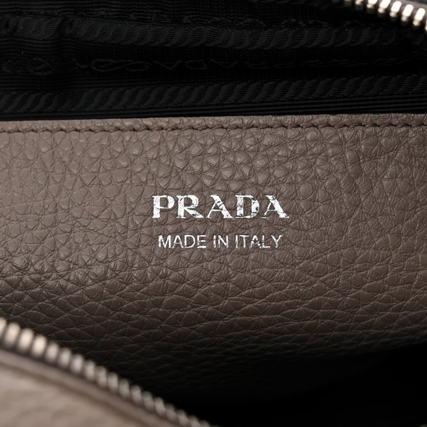 Prada Vitello Daino Soft Medium Double Zip Shoulder Bag Argilla 7 of 11