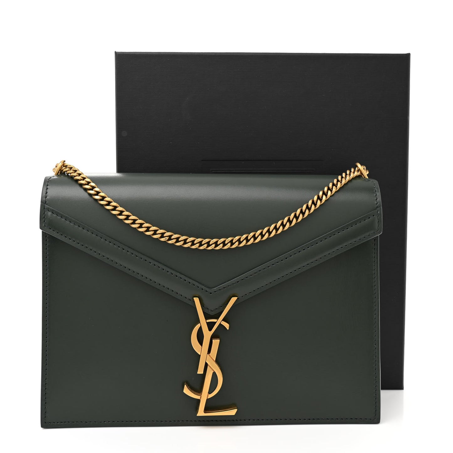 Smooth Calfskin Monogram Cassandra Clasp Bag Dark Green