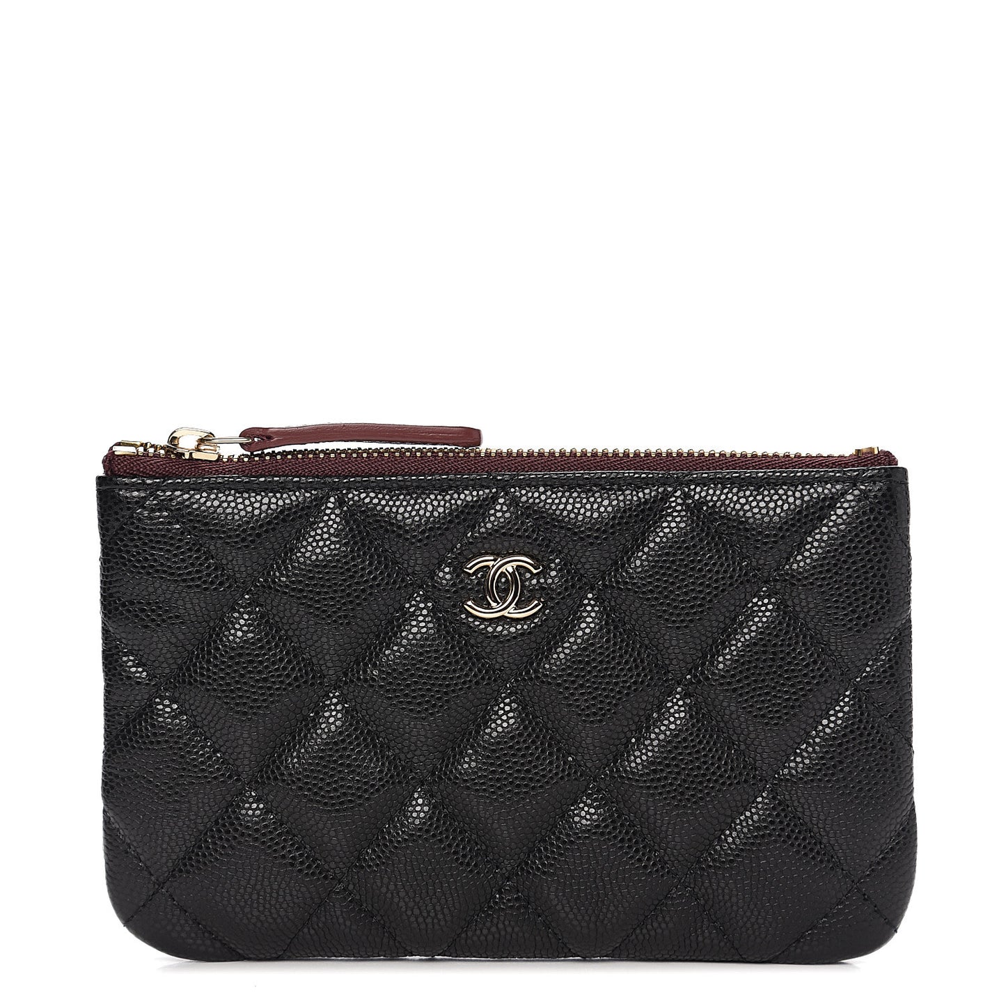 Caviar Quilted Small Cosmetic Case Black