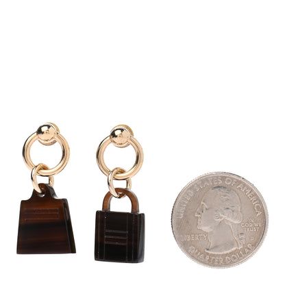 Hermes Permabrass Buffalo Horn Wood Amulette Kelly Bag Earrings 2 of 4