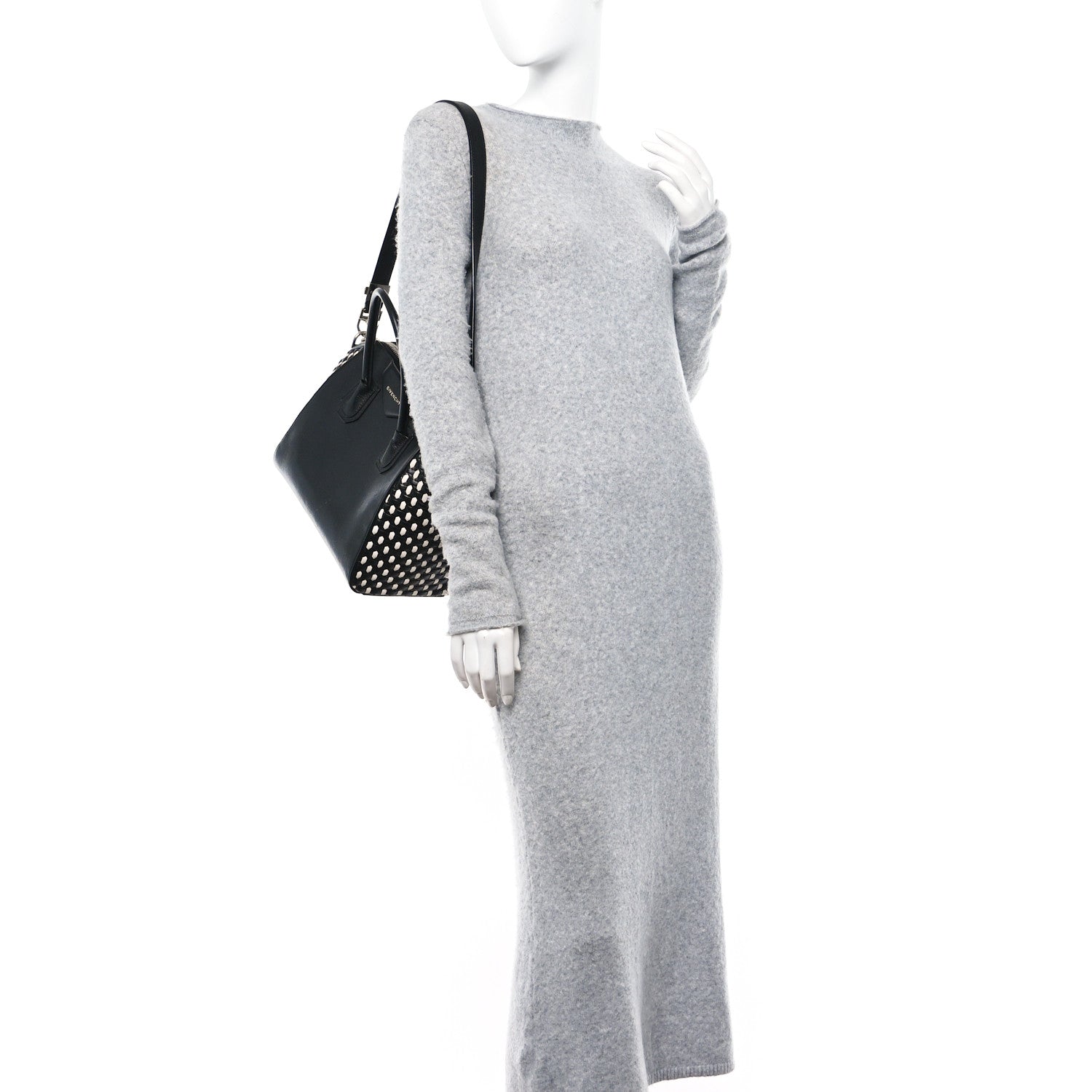 Givenchy Sugar Goatskin Woven Small Antigona Black White 2 of 14