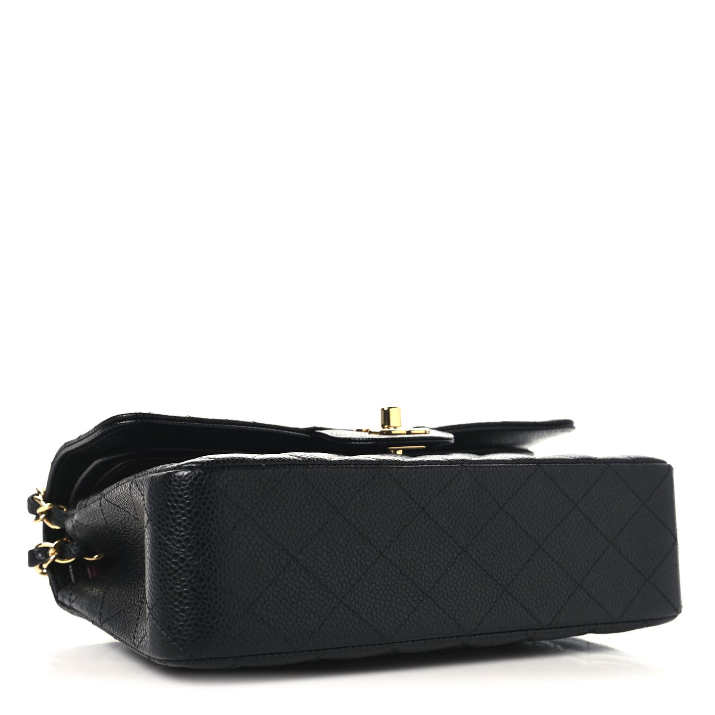 Caviar Quilted Small Double Flap Black