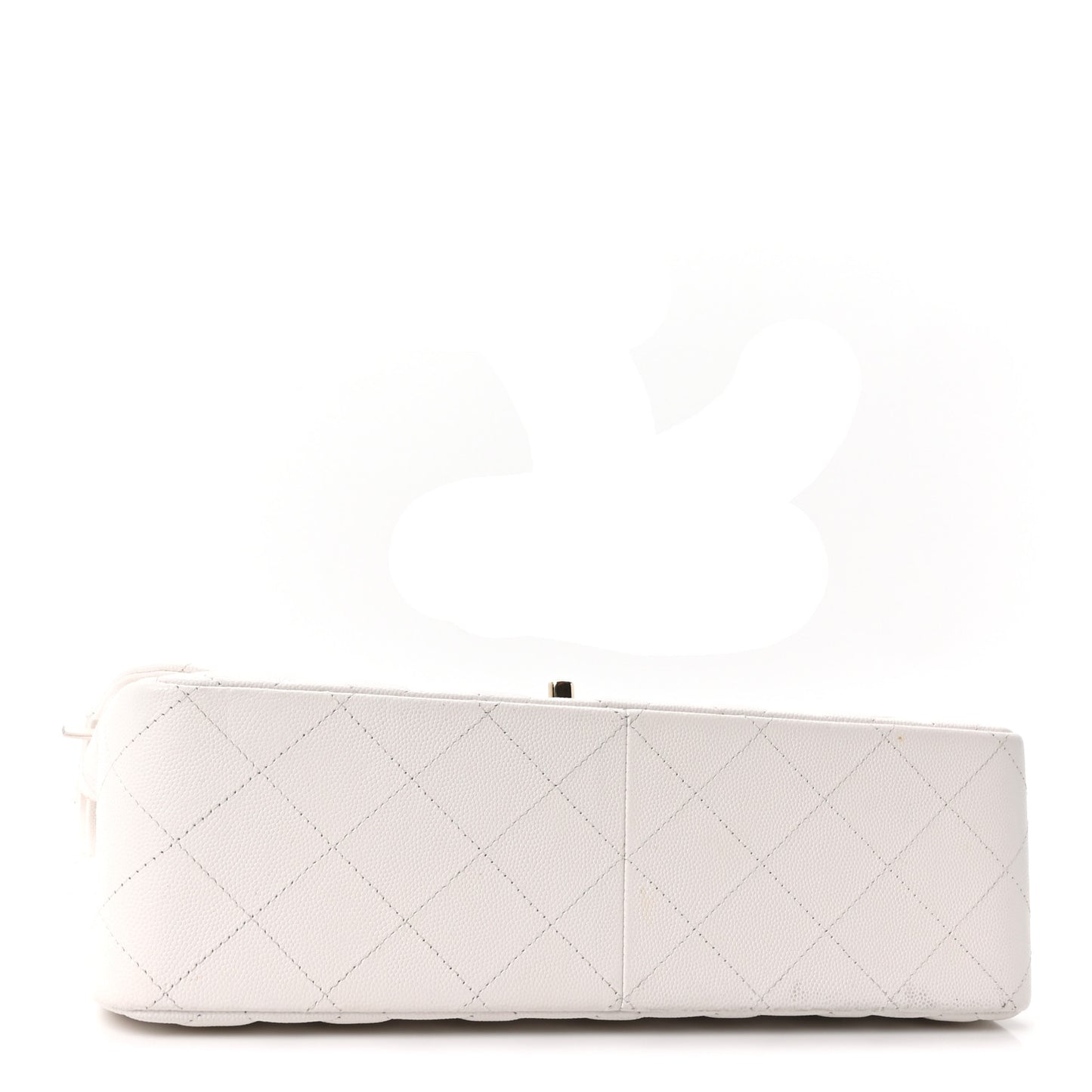 Caviar Quilted Jumbo Double Flap White