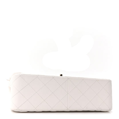 Chanel Caviar Quilted Jumbo Double Flap White 4 of 10